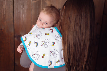 Ziggy Baby Muslin Burp Cloths, Burpy Bib Set (3 Pack) Unicorn, Rainbow, Cupcake