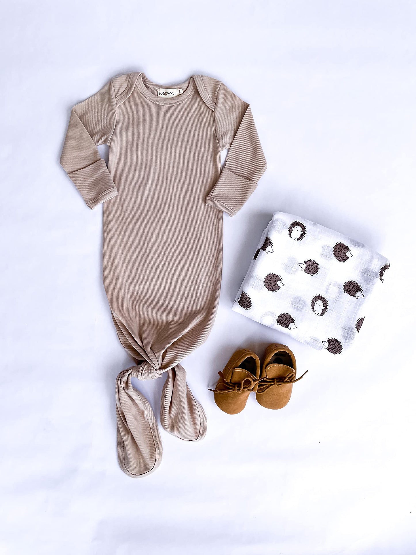 Moya Baby Gift Box - Newborn Keepsake Box For Boy And Girl, Baby Clothes, Knotted Gown And Swaddle Blanket, Baby Shower Gifts Se