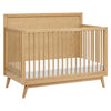 babyletto Palma 4-in-1 Convertible Crib with Toddler Bed Conversion Kit in Honey, Greenguard Gold Certified