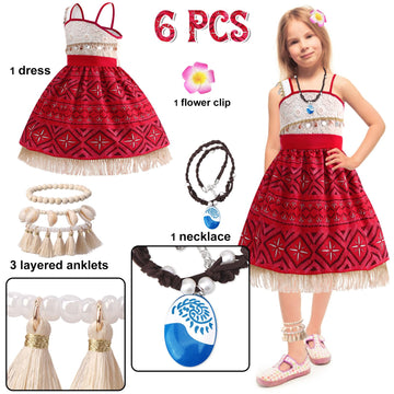 Ofihido Princess Costume For Girls,Princess Dress For Kids With Accessories,Halloween Costume For Girls Kids Dress Up (7-8 Years