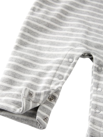 Little Planet By Carter'S Unisex-Baby Terry Jumpsuit Made With Organic Cotton, Grey Stripes, 3 Months