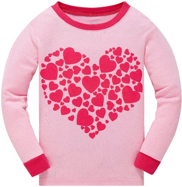 Baby Girls Heart Pajamas 100% Cotton Love Pjs 2 Piece Long Sleeve Sleepwears Toddler Clothes Valentines Day Kids Heart Shirt 3T/
