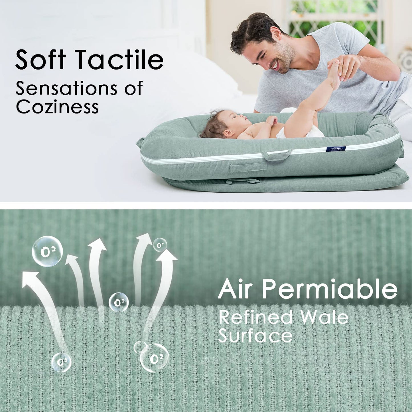 Waterproof Corduroy Lounger Cover For Dockatot Deluxe+ Docks | Mexxi Breathable Cotton Baby Lounger Extra Cover | Hypoallergenic