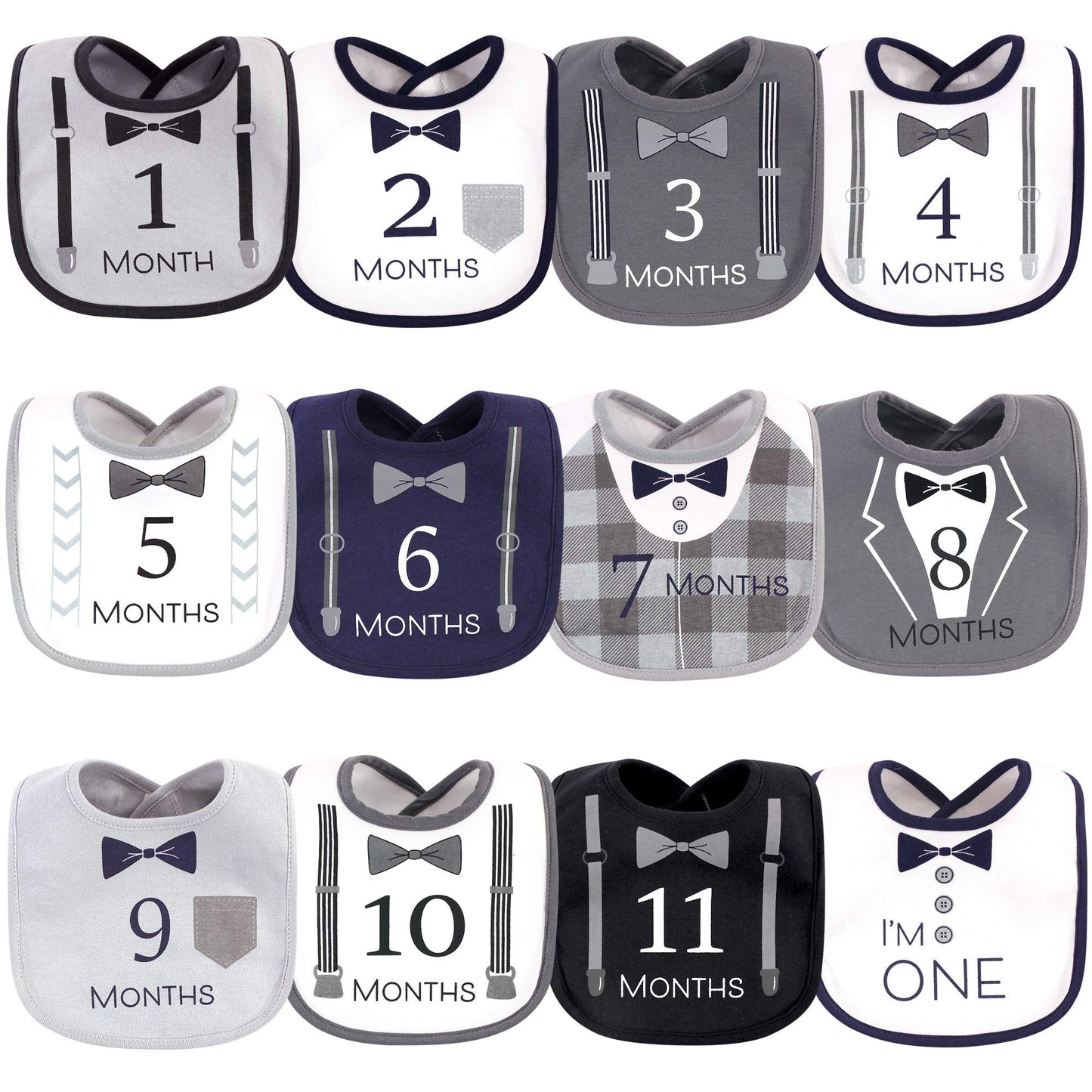 Hudson Baby Unisex Baby Cotton Bibs, One Size