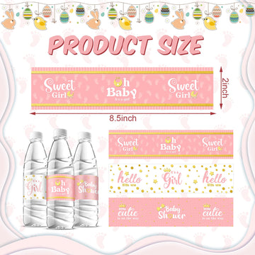 80 Pieces Baby Shower Water Bottle Labels Shower Water Bottle Stickers Wrappers Waterproof Baby Shower Labels For Baby Shower Pa