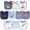 Hudson Baby Unisex Baby Cotton Bibs, Dino, One Size