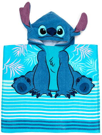 Jay Franco Disney Lilo & Stitch Kids Bath/Pool/Beach Hooded Poncho - Super Soft & Absorbent Cotton Towel, Measures 22 X 22 Inche