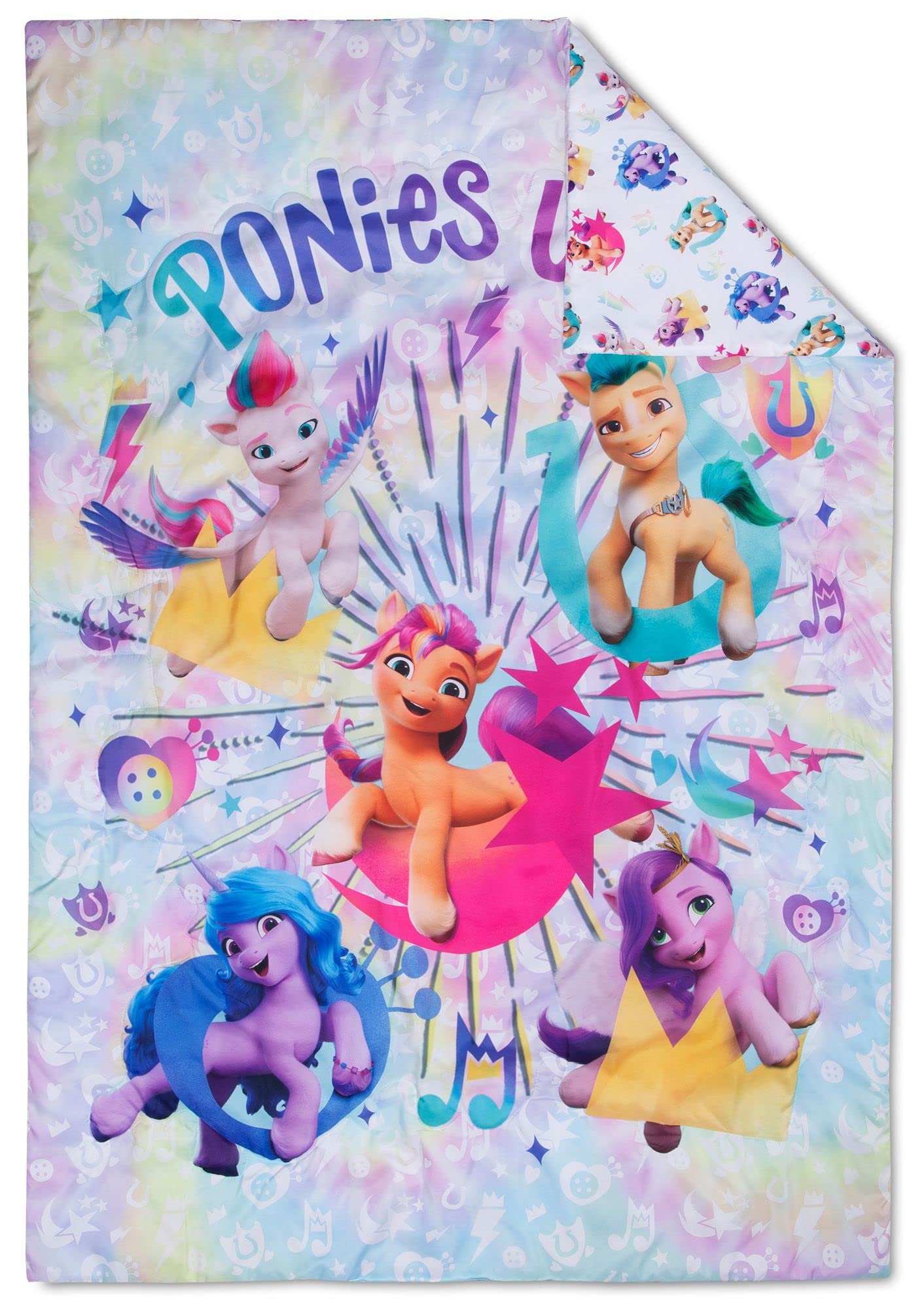 My Little Pony 4 Piece Toddler Bedding Set - Includes Quilted Comforter, Fitted Sheet, Top Sheet, And Pillow Case Character Desi