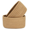 ?2 Pack?Abenkle Small Woven Baskets, Tiny Oval Shallow Storage Baskets, Mini Cotton Rope Empty Decorative Basket, Boho Little Or