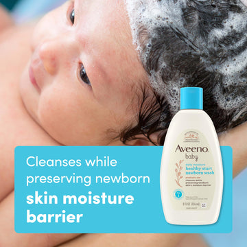 Aveeno Baby Healthy Start Nourishing Newborn Wash, Hypoallergenic Baby Body Wash With Prebiotic Oat Gently Cleanses Delicate New