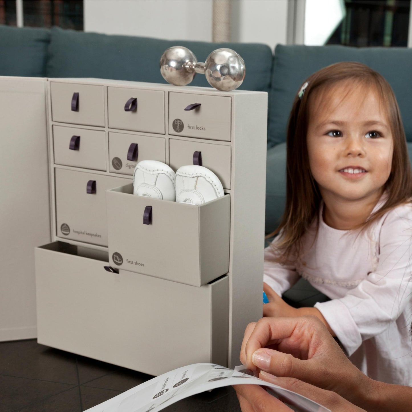 Savor | The Original Deluxe Baby Keepsake Box | Fabric Bound Acid-Free Gender-Neutral Minimalist Newborn Keepsake And Memory Org