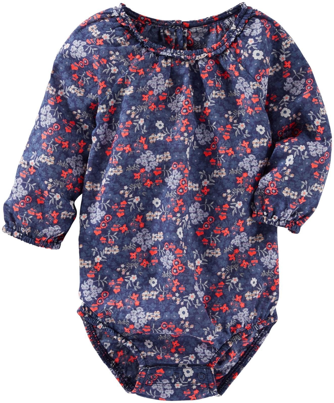 Oshkosh B'Gosh Baby Girls' Woven Bodysuit 11343211, Floral, 18 Months