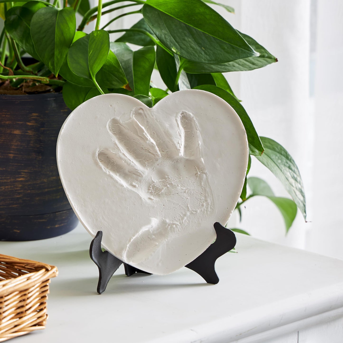 C.R. Gibson 3 Piece Baby Handprint & Footprint Kit, 6.5' X 6.25', Heart First
