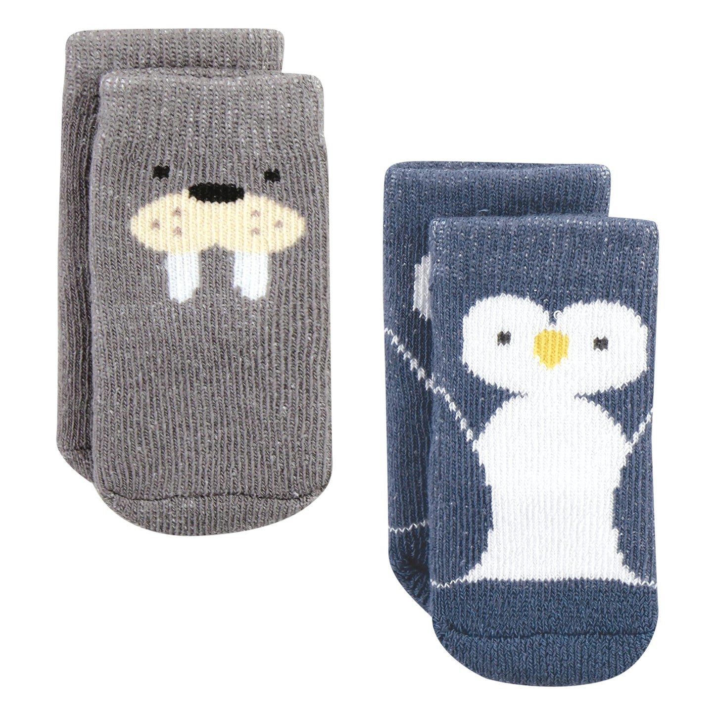 Hudson Baby Unisex Baby Cotton Rich Newborn And Terry Socks, Arctic Animals, 6-12 Months