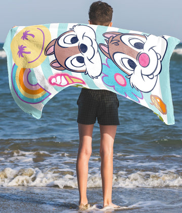Disney Chip & Dale Bath Pool Beach Towel - Kids Super Soft & Absorbent 100% Cotton Towel, Measures 28 X 58
