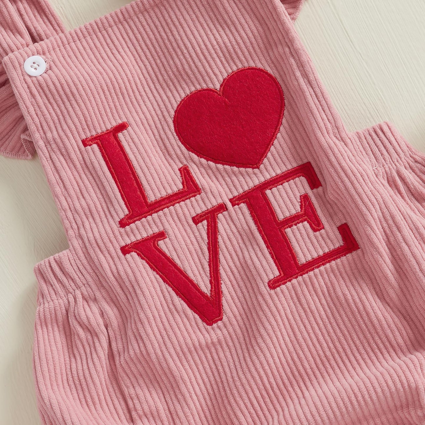 Yingisfitm My First Valentines Day Baby Girl Outfit Newborn Love Heart Bubble Romper Infant Jumpsuit Cute Baby Girl Clothes (Pin