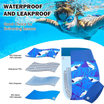 Moomoo Baby Swim Diapers 3 Pcs Waterproof Reusable Swim Diapers For Baby Swim Lesson 2T