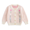 Simplee Kids Baby Sweater Valentine'S Day Cardigan Embroidery Flower Knit Coat For Winter Spring For 2-3T