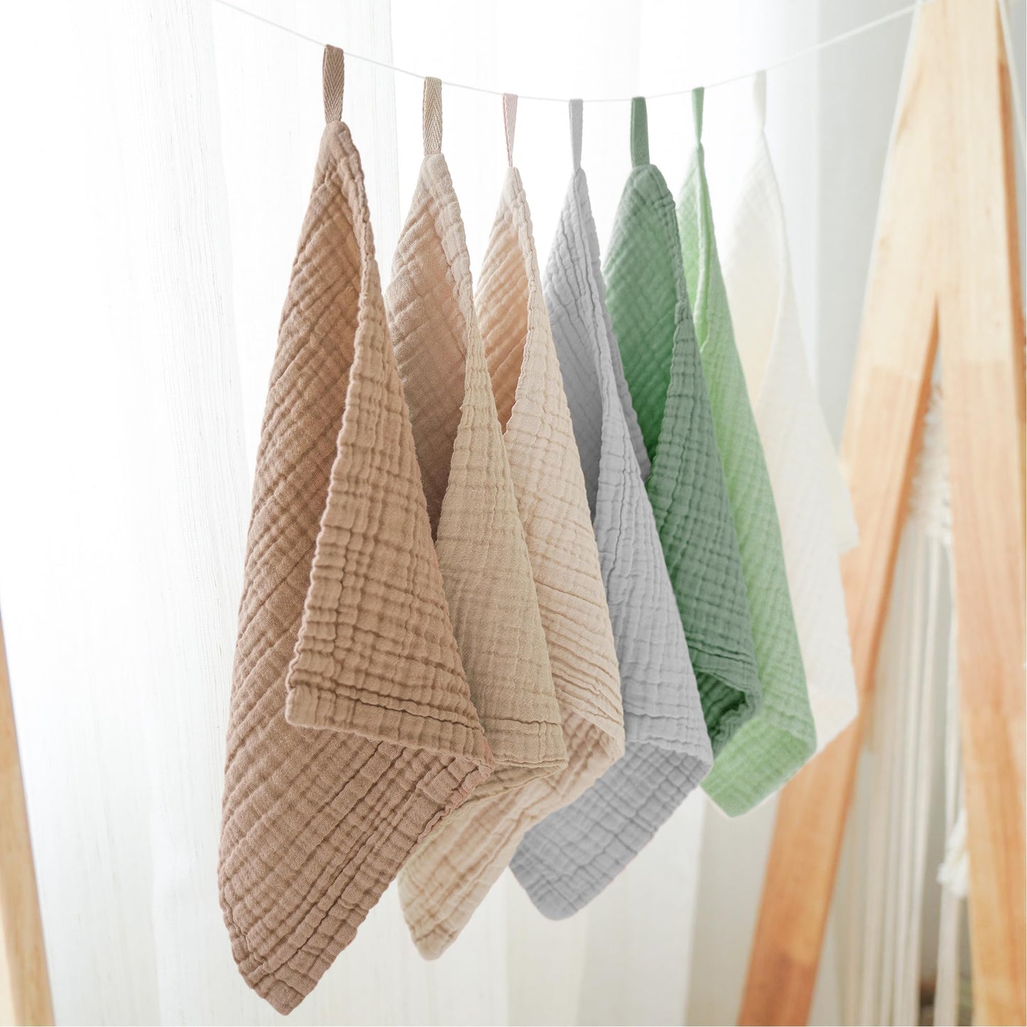 Konssy Baby Muslin Washcloths 7 Pack -100% Cotton Baby Bath Towels, Soft Baby Wash Cloths And Absorbent Burp Cloths For Newborn