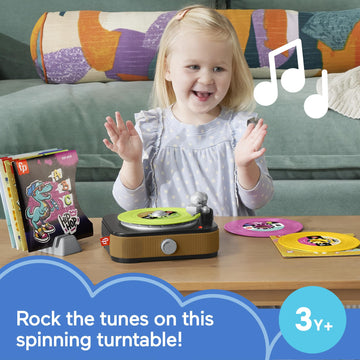 Fisher-Price Musical Toy, Rockin Record Player for Preschool Pretend Play for Kids Ages 3+ Year