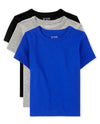 The Children'S Place Baby Boy'S And Toddler Basic Short Sleeve Tees, Black/Grey/Blue 3-Pack
