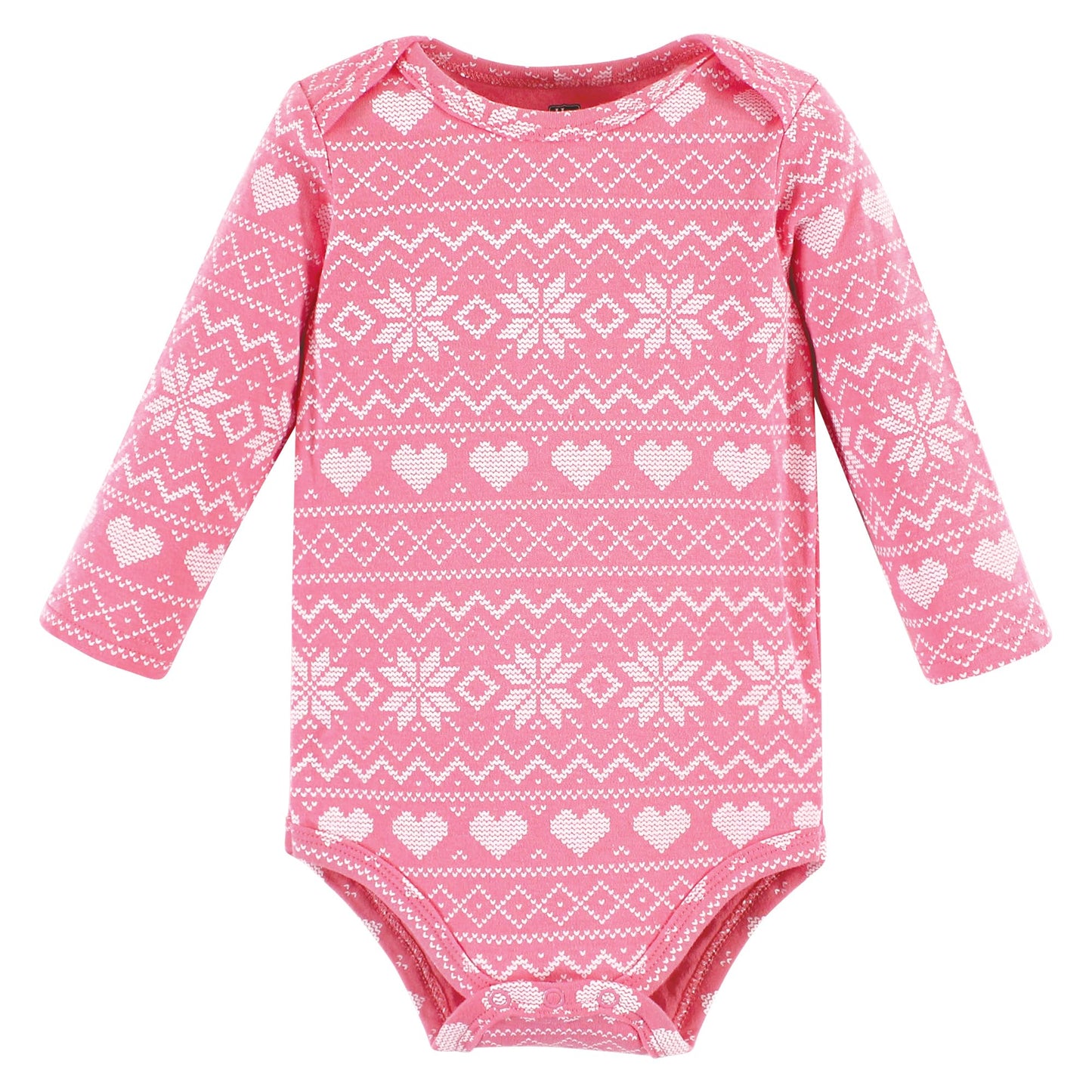 Hudson Baby Unisex Baby Cotton Long-Sleeve Bodysuits, Pink Moose Bear, 18-24 Months