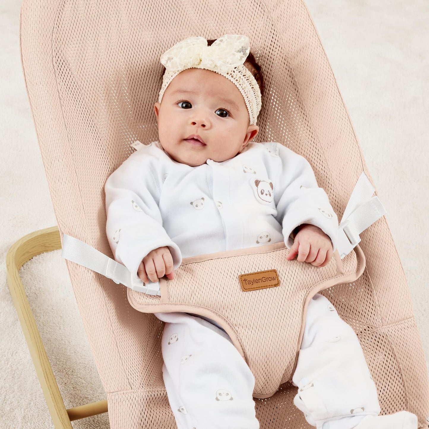 Foldable Baby Bouncer, Baby Bouncer Seat With 3 Adjustable Heights, Portable Newborn Rocker, Ergonomic Baby Bouncer Seat For Nat