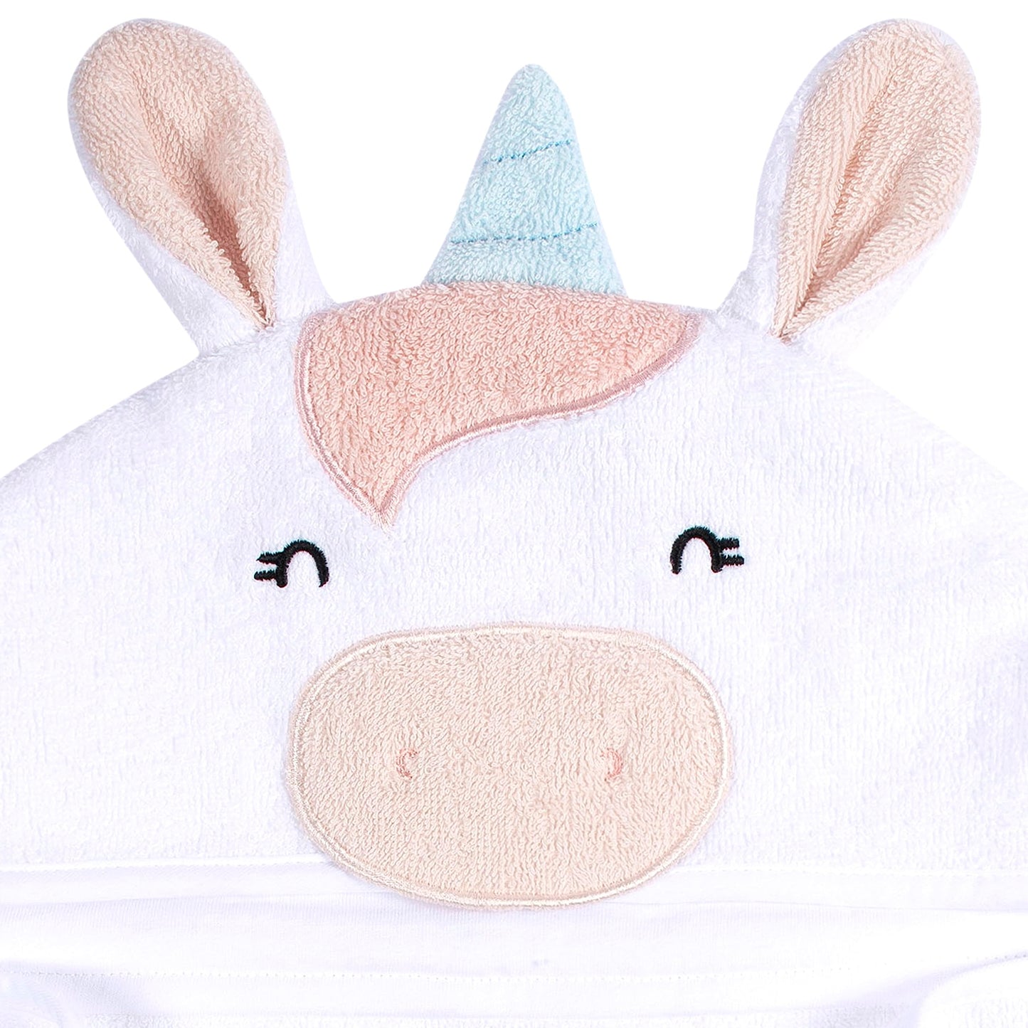 Gerber Baby 4 Piece Animal Character Hooded Towel And Washcloth Set, White Unicorn, One Size
