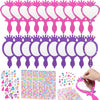 Geetery 20 Pcs Unbreakable Kids Mirror DIY Decorate Your Own Princess Mirror Mermaid Mirrors Princess Foam Mirrors Small Mirrors