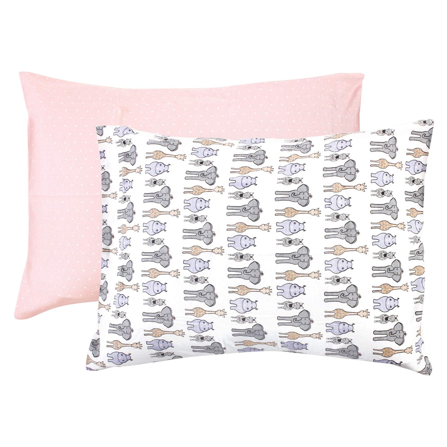 Hudson Baby Unisex Baby And Toddler Cotton Toddler Pillow Case, Pink Safari, One Size