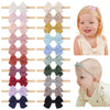 Jollybows 20Pcs Baby Girl Bow Headbands Newborn Nylon Hairband 2' Neutral Linen Infant Hair Bows