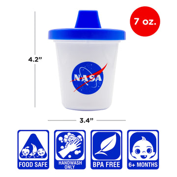 Gamago Nasa Baby Sippy Cup - Adorably Cute Learner Sippy Cup For Babies, Toddlers And Kids - 6+ Months Old - Holds 7 Ounces - Bp