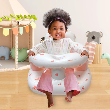 Inflatable Baby Seat For Babies 4-36 Months, Blow Up Floor Chair With Built-In Air Pump For Sitting Support, Perfect For Winter