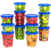 Luofni *6Pcs* *Blue* 16Oz(450Ml) + *6Pcs* *Blue* 32Oz(970Ml) Polypropylene Food Containers (Pack Of 12)