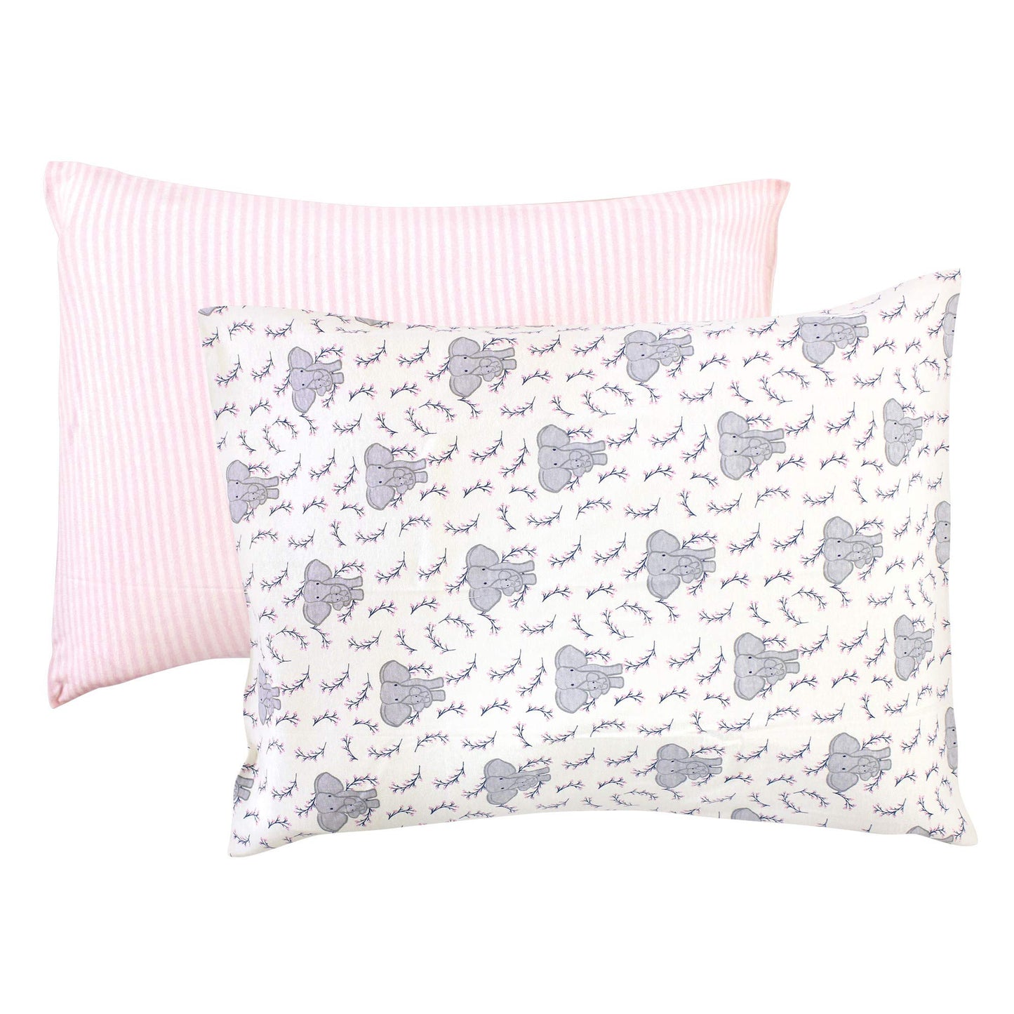 Touched By Nature Unisex Baby And Toddler Organic Cotton Toddler Pillowcase, Girl Elephant, One Size