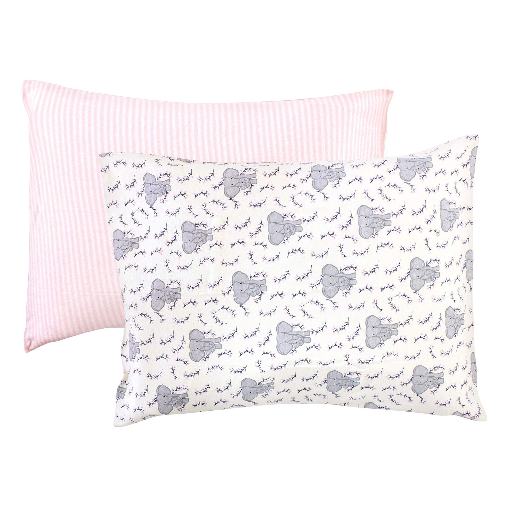 Touched By Nature Unisex Baby And Toddler Organic Cotton Toddler Pillowcase, Girl Elephant, One Size