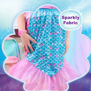 Disney Junior Ariel 2-In-1 Dress Up Set For Pretend Play, Sizes 4-6X, 4-Pieces, Mermaid, Kids Toys For Ages 3 Up By Just Play