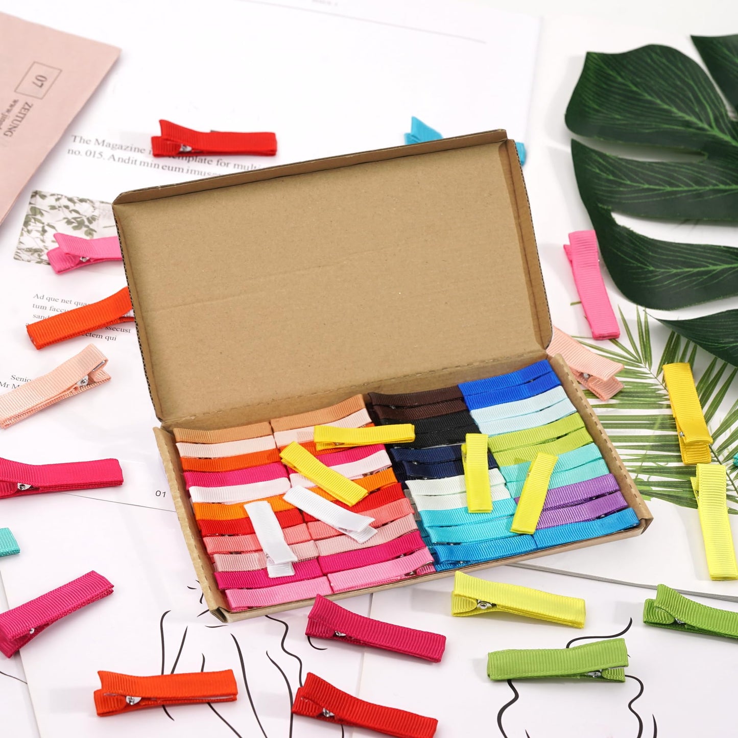 Qearl Baby Hair Clips Baby Barrettes For Fine Hair, Tiny 1.8 ' Fully Lined Clips Tiny Hair Clips For Baby Girls Infant 50Pcs (2