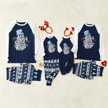 Iffei Family Christmas Pajamas Matching Sets Let It Snow Printed Shirt And Pants Jammies With Pockets 4-5 Years