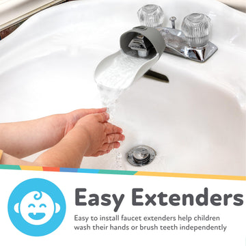 Nuby 2-In-1 Faucet Extenders For Toddlers - 2 Pack - Sink Extension For Bathroom Or Kitchen - Helps Water Reach Kids For Handwas