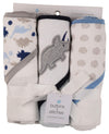 Cudlie Buttons And Stitches Baby Boys 3 Pack Infant Hooded Towel, Triceratops Prints (Gs71365)