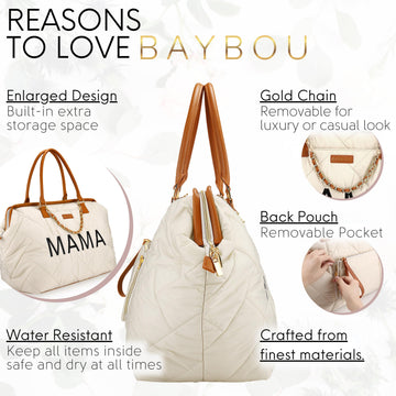 Baybou Hospital Bag Mommy Bag Baby Diaper Bag Large Baby Diaper Travel Labor And Delivery Essentials Mama Baby Diaper Bag With C