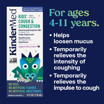 Kindermed Kids' Cough Day & Night Value Pack - Cough & Congestion Relief And Nighttime Cold Relief - No Artificial Flavors Or Sw