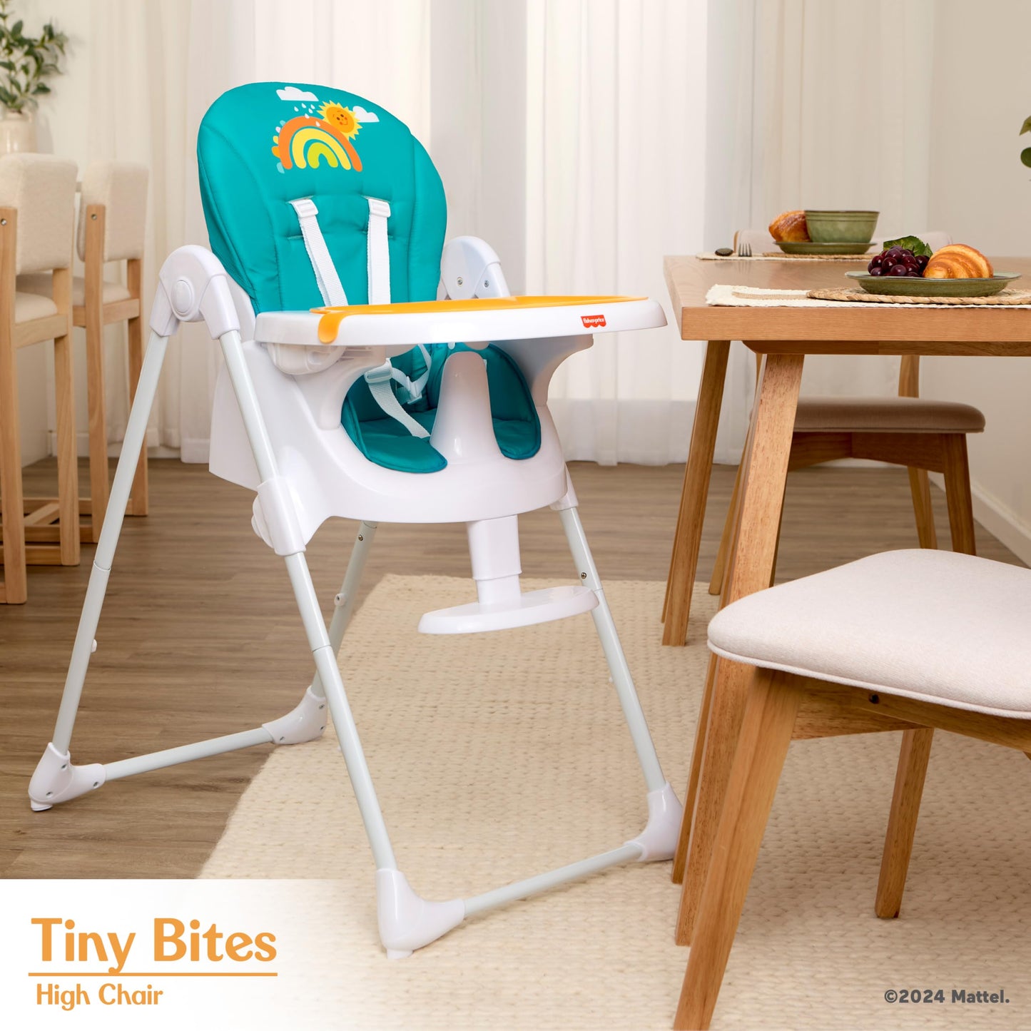 Fisher-Price By Dream On Me Tiny Bites High Chair, Seven Adjustable Height Positions Baby High Chair, Easy Quick Fold Travel Hig