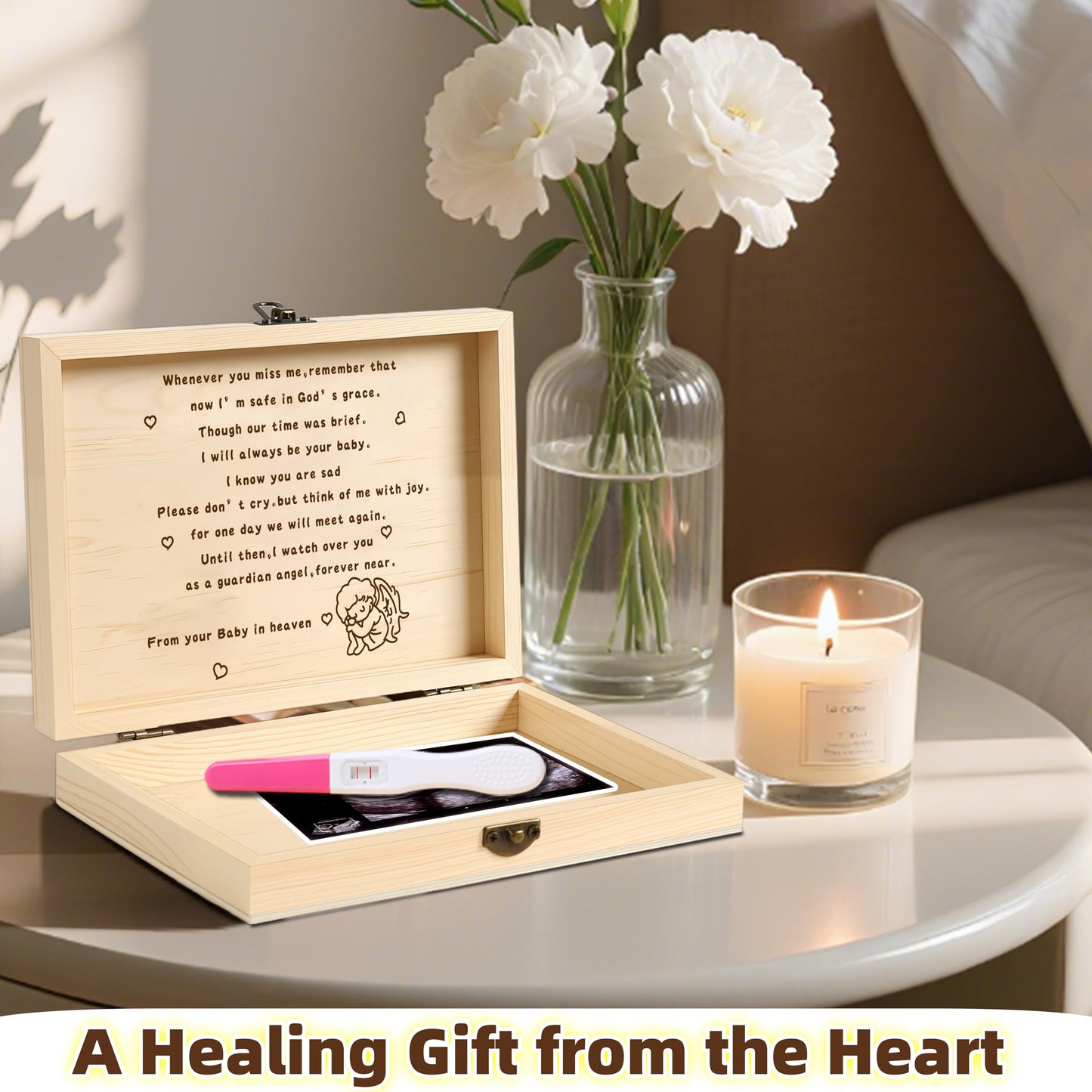 Miscarriage Gifts For Mothers, Miscarriage Memorial Box With Candle, Angel Baby Memorial Gift, Child Loss Memorial Sympathy Gift