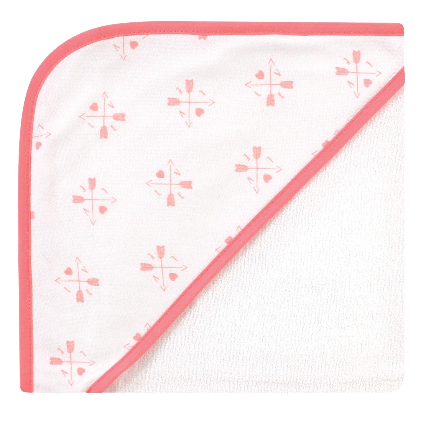 Hudson Baby Unisex Baby Cotton Rich Hooded Towels, Pink Fox, One Size