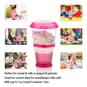 Cereal On The Go Cups Breakfast Drink Cups Portable Yogurt and Cereal to-Go Container Cup