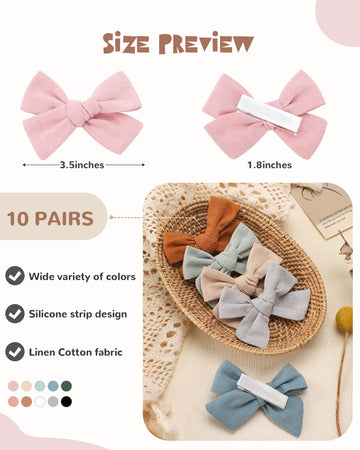 Jollybows 20 Pieces Baby Girls Hair Bows Clips Hair Barrettes Accessory For Babies Infant Toddlers Kids