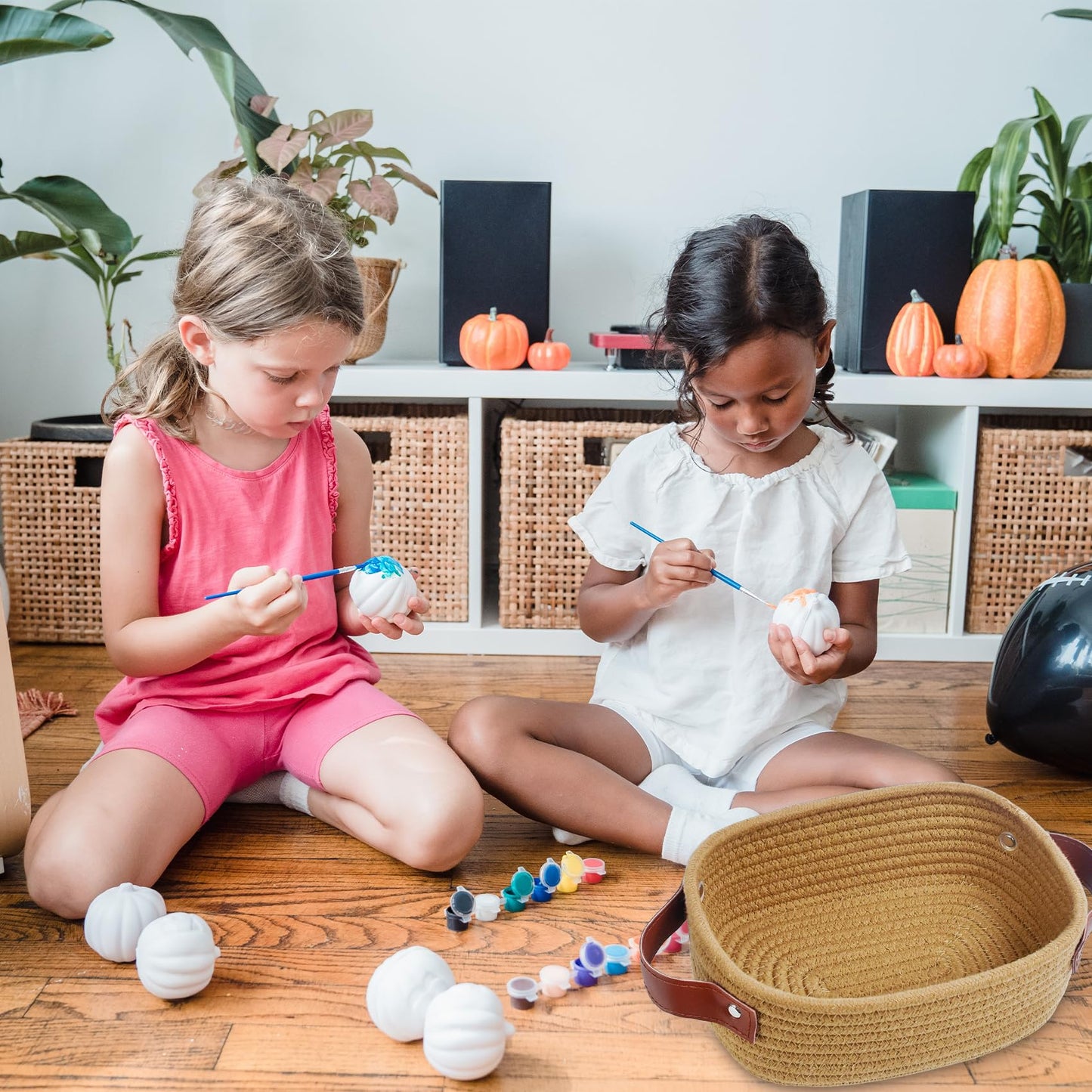 Abenkle Small Storage Basket, Baby Basket, Cute Tiny Cotton Rope Woven Basket,Shelf Basket, Boho Decorative Toy Dog Cat Basket F
