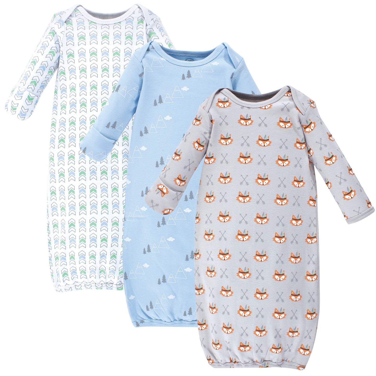 Luvable Friends Unisex Baby Cotton Gowns, Wild Free, 0-6 Months Us